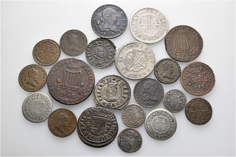 A lot containing 21 bronze coins. All: Spain. Very fine to good very fine. LOT S...