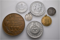A lot containing 2 silver, 2 bronze, 1 aluminium and 2 tin coins. All: Swiss Medals. About very fine to good very fine. LOT SOLD AS IS, NO RETURNS. 7 ...
