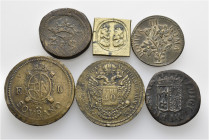 A lot containing 6 bronze coin weights. All: World. Fine to very fine. LOT SOLD AS IS, NO RETURNS. 6 coin weights in lot.


From the collection of ...