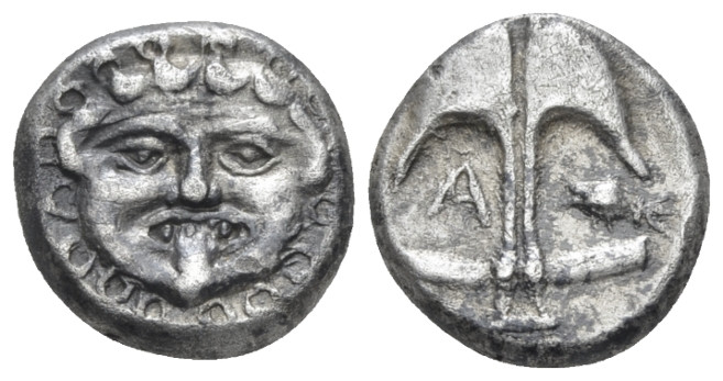 Thrace, Apollonia Pontica Tetrobol circa 425-375, AR 13.20 mm., 3.21 g.
Facing ...