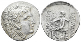 Thrace, Odessus tetradrachm in the types of Alexander III circa 120-90, AR 29.70 mm., 16.82 g.
Head of Heracles r., wearing lion skin. Rev. Zeus Aëto...