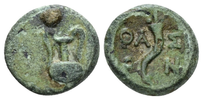 Island of Thrace, Thasos Bronze II cent., Æ 10.00 mm., 1.25 g.
Amphora. Rev. Co...