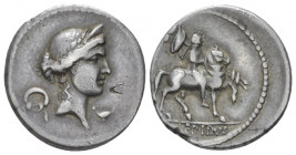 M. Aemilius Lepidus Denarius circa 61, AR 18.00 mm., 3.83 g.
Laureate and diademed female head r.; behind, wreath. Rev. AN·XV – PR·H·O C·S· Horseman ...