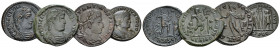 Valentinian I, 364-375 Large lot of 4 Bronzes , &AElig; 17.00 mm., 10.25 g.
 Large lot of 4 bronzes, includine Constantine I, Constantine II and Vale...