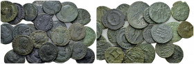 Large lot of 23 Imperial bronzes III-IV century, &AElig; 18.00 mm., 53.28 g.
 Large lot of 23 Imperial bronzes, including Gallienus, Aurelian, Consta...