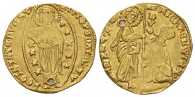 Venezia, Michele Steno, 1400-1413 Ducato 1400-1413, AV 20.40 mm., 3.33 g.
Paolucci 1.

Pierced and traces of mounting, otherwise Very fine