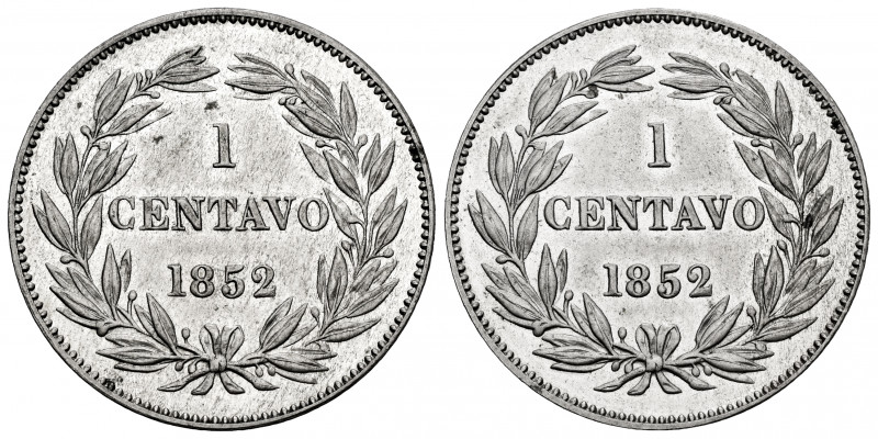 Venezuela. Nickel proof pattern 1 centavo, 1852 H (Heaton), double reverse. 31,5...