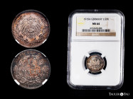 Germany. Wilhelm II. 1/2 mark. 1915. Berlin. A. (Km-17). Ag. Slabbed by NGC as MS 64. This coin is exempt from any export license fee. NGC-MS. Est...5...