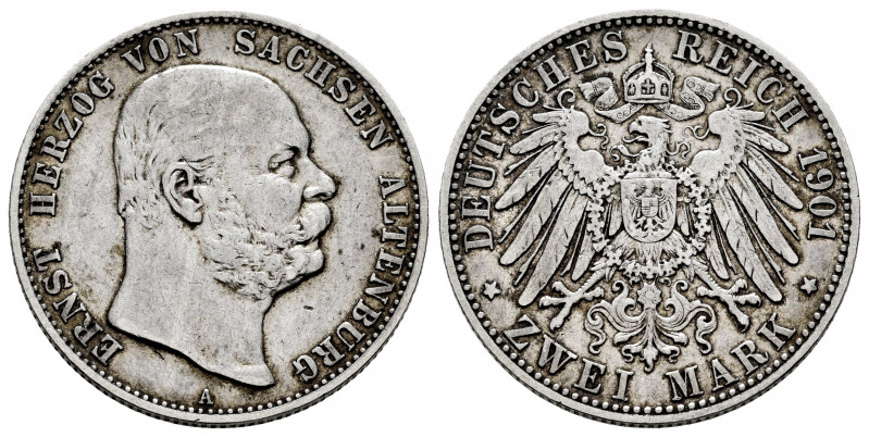 Germany. 2 mark. 1901 A. Saxe-Altenburg. (Km-36). Ag. 11,08 g. Struck for Ernst'...