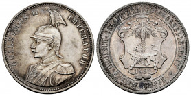 Germany. East africa. Wilhelm II. 1 rupee. 1890. (Km-2). Ag. 11,68 g. Soft tone. With some original luster remaining. AU. Est...150,00. 

Spanish De...