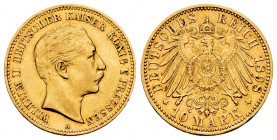 Germany. Wilhelm II. 10 marks. 1898. Berlin. A. (Km-520). Au. 3,95 g. Almost XF/XF. Est...200,00. 

Spanish Description: Alemania. Wilhelm II. 10 ma...