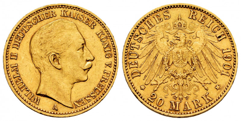Germany. Prussia. Wilhelm II. 20 mark. 1901. Berlin. A. (Km-2831). (Fried-521). ...