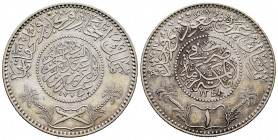 Saudi Arabia. 'Abd al-'Aziz. Riyal. 1348 H. Makka al-Makarrama (Makka). Hejaz and Nejd Sultanate. (Km-12). Ag. 23,95 g. Choice VF. Est...160,00. 

S...