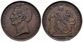 Australia. Token (1 penny). 1857. London. Ae. 16,01 g. For use in Australia. Choice VF. Est...40,00. 

Spanish Description: Australia. Token (1 penn...