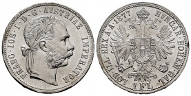 Austria. Franz Joseph I. 1 florin. 1877. (Km-2222). Ag. 12,37 g. Original luster. Almost MS. Est...30,00. 

Spanish Description: Austria. Franz Jose...
