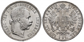 Austria. Franz Joseph I. 1 florin. 1878. (Km-2222). Ag. 12,31 g. Original luster. Almost MS. Est...30,00. 

Spanish Description: Austria. Franz Jose...