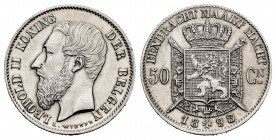 Belgium. Leopold II. 50 centimes. 1898. (Km-256). Ag. 2,48 g. Cleaned. XF. Est...100,00. 

Spanish Description: Bélgica. Leopoldo II. 50 centimes. 1...