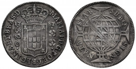 Brazil. Maria I. 320 reis. 1787. (Km-221.1). Ag. 8,71 g. Traces of welding on obverse. VF/Choice VF. Est...25,00. 

Spanish Description: Brasil. Mar...