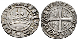 France. Jean de Naples (1343-1382). Sol coronat. Provence. (Boudeau-844). (Roberts-5962). Ag. 1,97 g. VF. Est...100,00. 

Spanish Description: Franc...