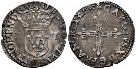 France. Charles X. 1/4 ecu. 1590. (Duplessy-1177). Ag. 9,46 g. VF. Est...60,00. 

Spanish Description: Francia. Charles X. 1/4 ecu. 1590. (Duplessy-...