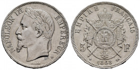 France. Napoleon III. 5 francs. 1868. Strasbourg. BB. (Km-799.2). (Gad-739). Ag. 24,98 g. Almost XF. Est...50,00. 

Spanish Description: Francia. Na...