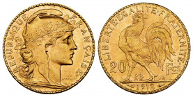 France. III Republic. 20 francs. 1912. (Km-857). (Fried-596). Au. 6,47 g. Almost MS. Est...320,00. 

Spanish Description: Francia. III República. 20...