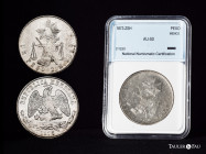 Mexico. 1 peso. 1873. Zacatecas. H. (Km-408.8). Ag. Slabbed by NNC as AU50. Est...40,00. 

Spanish Description: México. 1 peso. 1873. Zacatecas. H. ...