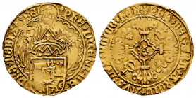 Low Countries. Philip "El Hermoso". Florin de San Felipe. (1500-1506). Antwerpen. (G.H.-115-1.b). (Delm-93). (Vanhoudt-147). Au. 3,31 g. Choice VF. Es...