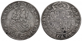 Poland. Jan II Kazimierz. 18 groszy. 1668. (Kopicki-1774). Ag. 6,37 g. Scratch. Almost VF. Est...40,00. 

Spanish Description: Polonia. Jan II Kazim...