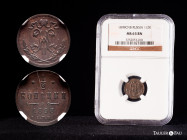 Russia. Nicholas II. 1/2 kopek. 1898. Saint Petesburg. (Km-Y48.1). (Bitkin-294). Ae. Slabbed by NGC as MS 63 BN. This coin is exempt from any export l...