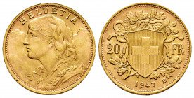 Switzerland. 20 francs. 1947. Bern. B. (Km-35.2). (Fried-499). Au. 6,44 g. Almost MS. Est...300,00. 

Spanish Description: Suiza. 20 francs. 1947. B...
