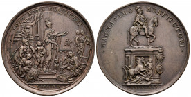 Portugal. Medal. 1775. Ae. 32,14 g. Commemoration of the reconstruction of Lisbon after the earthquake of 1755 and the successive fire. 46 mm. Knocks....