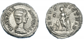 IMPERIO ROMANO. PLAUTILA (bajo Caracalla). Denario. Roma (202-205). R/ Venus a izq.; VENVS VICTRIX. AR 3.35 g. 18,8 mm. RIC-369. MBC+.