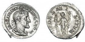 IMPERIO ROMANO. MAXIMINO I. Denario. Roma (236-238). R/ Fides; FIDES MI-LITVM. AR 2,94 g. 19,7 mm. RIC-18a. EBC-/MBC.