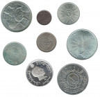 MONEDAS EXTRANJERAS. Lote de 8 monedas: 1 dinar de Irak de 1971, 1973 y 1977; 50 fils de 1955 de Irak; 100 fils de 1959 de Irak; 1 riyal de 1955 de Ar...