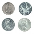 MONEDAS EXTRANJERAS. Lote de 4 monedas: 2 piezas de 1 dólar de las Islas Vírgenes de 1973 (una de ellas prueba) y 2 de Bermudas (1 dólar de 1972 y 1 c...