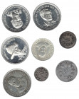 MONEDAS EXTRANJERAS. NICARAGUA. Lote de 8 monedas: 50 centavos de 1912; 25 centavos de 1936; 20 centavos de 1880; 5 centavos de 1887; 10 centavos de 1...