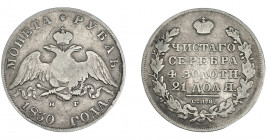 MONEDAS EXTRANJERAS. RUSIA. Nicolás I. 1 rublo de 1830 de San Petersburgo. KM-161. MBC-.