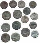 MONEDAS EXTRANJERAS. SUDÁFRICA. Lote de 16 monedas: 5 chillings de 1947, 1948, 1951, 1952, 1953, 1960; 1/2 shilling de 1937, 1952, 1953; 50 cent. de 1...