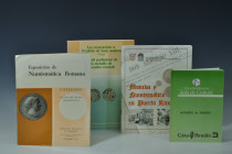 LIBROS. Lote de 4 libros: M. Montserrat Miret (coord.) Monedes al Penedès. 1988. Fórum Berger-Balaguer; VVAA. Exposición de Numismática Romana. 1964. ...