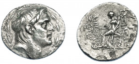 GRECIA ANTIGUA. REINO SELÉUCIDA. Demetrio I. Siria. Tetradracma (162-150 a.C.). A/ Cabeza diademada a der., alrededor láurea. R/ Tyche entronizada a i...