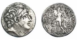 GRECIA ANTIGUA. REINO SELÉUCIDA. Antíoco IX. Siria. Tetradracma (115-95 a.c.). A/ Cabeza diademada a der. R/ Atenea a izq.; (B)ASILEWS/ ANTIOXOU/ FILO...