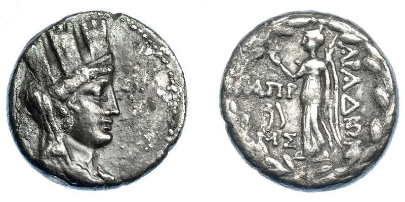 GRECIA ANTIGUA. FENICIA. Arados. Tetradracma (79-78 a.C.). A/ Busto de Tyche a d...