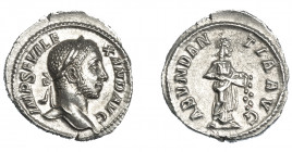 IMPERIO ROMANO. ALEJANDRO SEVERO. Denario. Roma (228-231). R/ Abundantia a der. vaciando cornucopia con las dos manos; ABUNDANTIA AVG. Ar 2,67 g. 20,2...