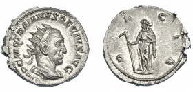 IMPERIO ROMANO. TRAJANO DECIO. Antoniniano. Roma (249-251). A/ Busto radiado, drapeado y acorazado a der.; IMP C M Q TRAIANVS DECIVS AVG. R/ Dacia a i...