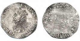 FELIPE II. Ducatón Felipe. 1589. Tournai. DEL-45. DAV-8655. Leves vanos. MBC.