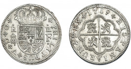 FELIPE V. 2 reales. 1719. Segovia. F. VI-765. EBC/EBC-.