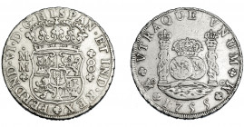 FERNANDO VI. 8 reales. 1755. México. MM. VI-366. Pequeñas marcas. MBC+/MBC-.