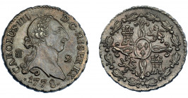 CARLOS III. 2 maravedís. 1778. Segovia. VI-34. EBC.