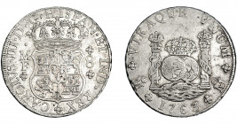 CARLOS III. 8 reales. 1763. México. MF. VI-921. MBC/MBC-.